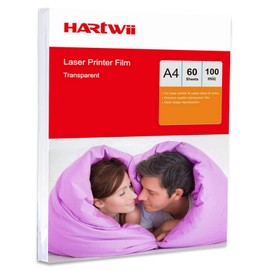 A4 Overhead Projector OHP Film - 60Sheets A4(297x210mm) for Laser and Copier Printing Transparent Acetate Hartwii