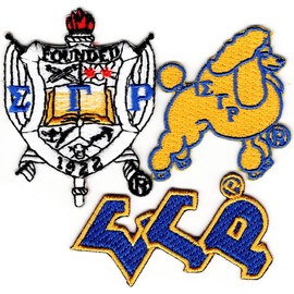Sigma Gamma Rho 3-Pack A Embroidered Stick-On Applique Patches [Blue - 2"] - ID#50