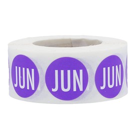 Purple June Circle Dot Stickers - 3/4 Inch Round, 500 Semi-Gloss Adhesive Labels Per Roll for Inventory, Organizing, Color Coding, and Retail Use – Made in The USA