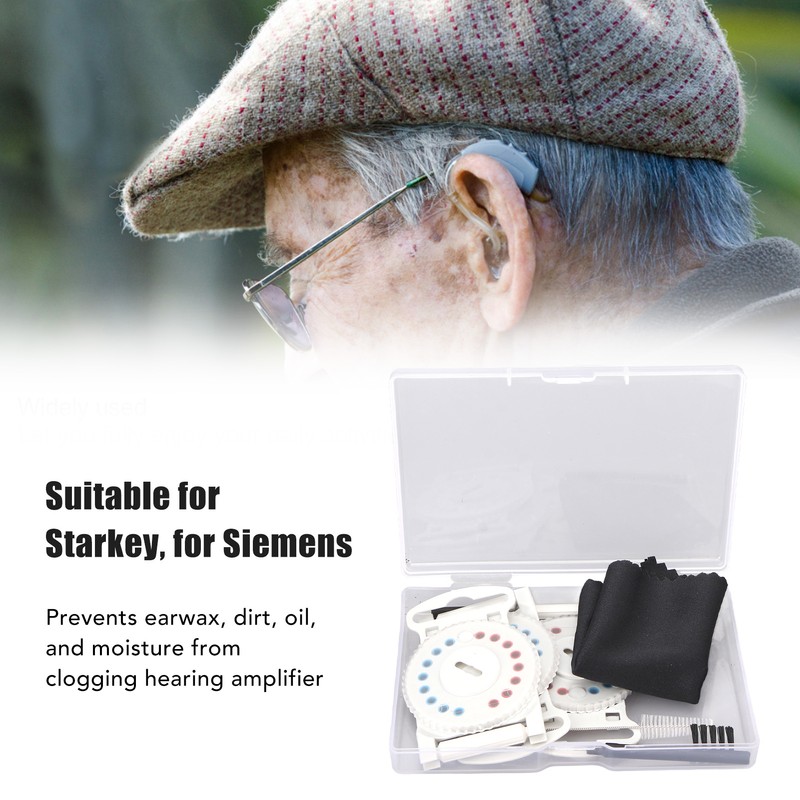 Hearing Amplifier Cleaning Kit Replacement Wax Filters Set with Cloth