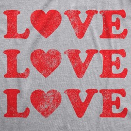 Womens Love Love Love Hearts Tshirt Cute Valentines Day Tee Funny Womens T Shirts Love T Shirt for Women Funny Vintage T Shirt Women's Novelty T Shirts Light Grey S