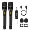 TONOR Wireless Microphones, UHF Dual Karaoke Microphone System - Black&Black