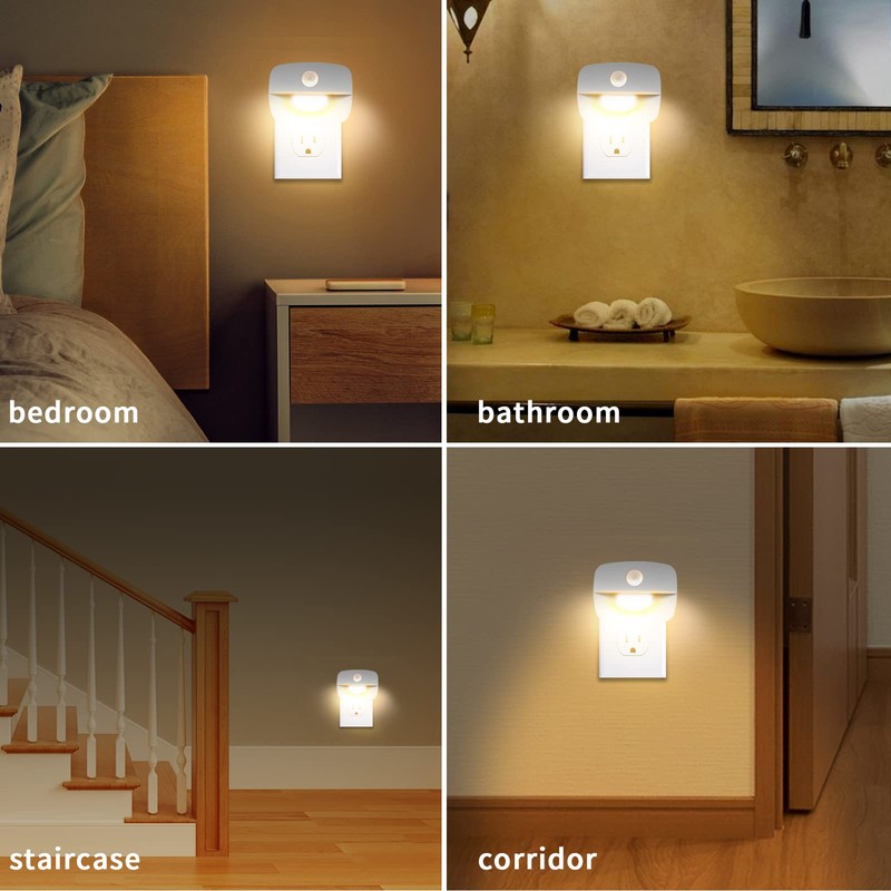 Night Light Socket with Motion Sensor Indoor - [Pack of