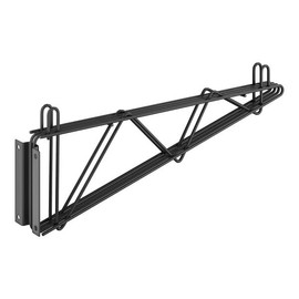 Glownary Black Epoxy Wire Double Wall Mounting Bracket, Metal, 18 Inch Deep, 180 lb Capacity, NSF Listed, for Retail, Warehouse, Moist Environments
