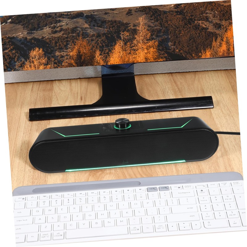 OSALADI Soundbar Speaker Standing Sound Bar Led Lighting Desktop Speaker