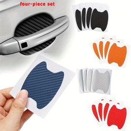 Unbranded 16PCS Protective Automotive Door Handle Stickers: Carbon Fiber Pattern, Durable