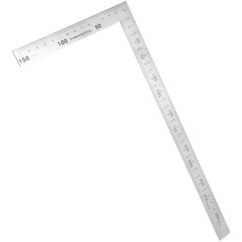 Auniwaig Right Angle Ruler 150 x 300mm Metric Stainless Steel Scale L Shape 90 Degree Square Layout Measuring Tool for Carpenter Engineer 1 pcs