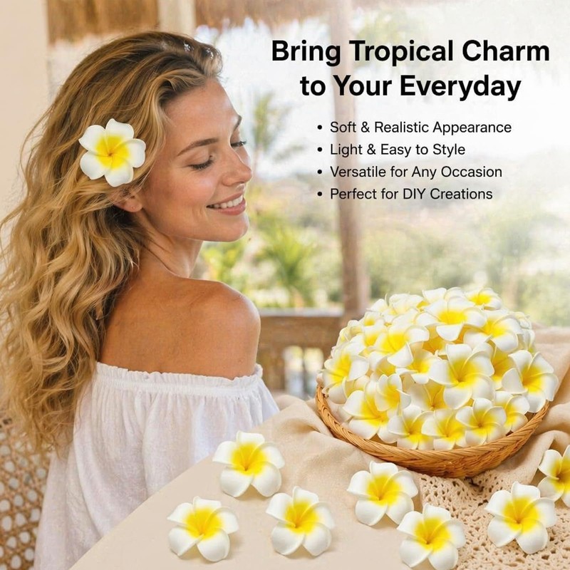 Hair Accessories Set - Plumeria Hair Clip - Leaf Clip