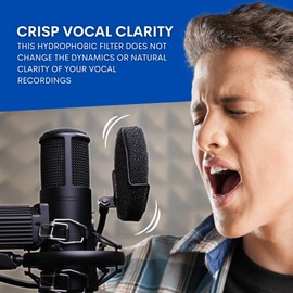 Melon Audio Pop Filter for Microphone - Sponge Layered Pop Wind Screen with Enhanced Flexible 360° Gooseneck Clip Metal Arm (includes Extra Filter)