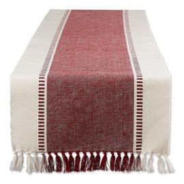 DII Woven Table Runner, Cotton, Redwood, 13x72 (13x77.5, Fringe Included)