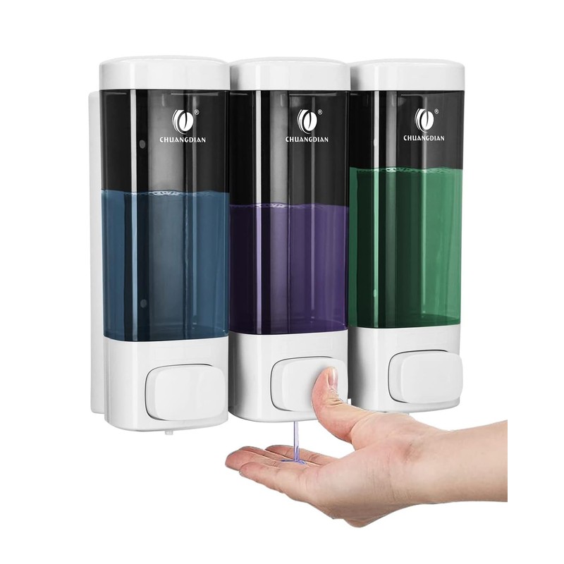 Chuangdian Wall Mounted Soap Dispenser White 320ml x 2 Chambers