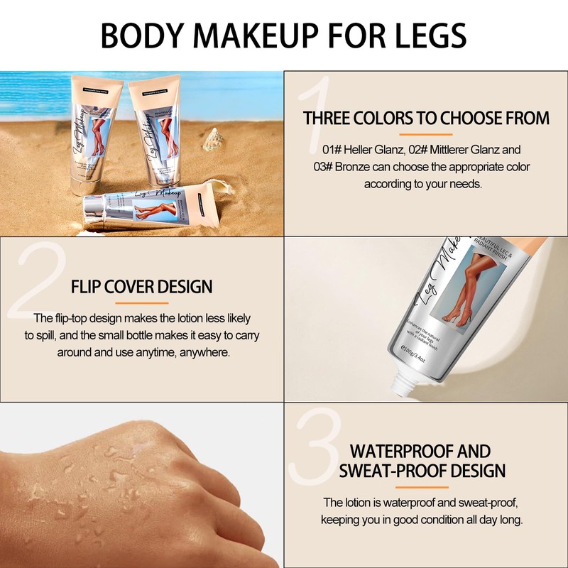 Körper Bein Make Up Wasserfest,Body Coverage Perfector für Beine,Tattoo Abdecken