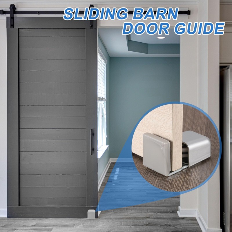 sourcing map 4Pcs Sliding Barn Door Floor Guide, 35-58mm Adjustable