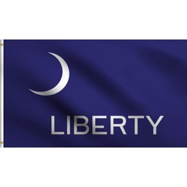 DMSE Fort Moultrie Liberty Colonial American Crescent Moon Flag 3X5 Ft Foot 100% Polyester 100D Flag UV Resistant (3' X 5' Ft Foot)