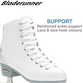 Bladerunner Ice by Rollerblade Allure Girls Figure Skates, White, Ice Skates, Youth, Junior size 12J