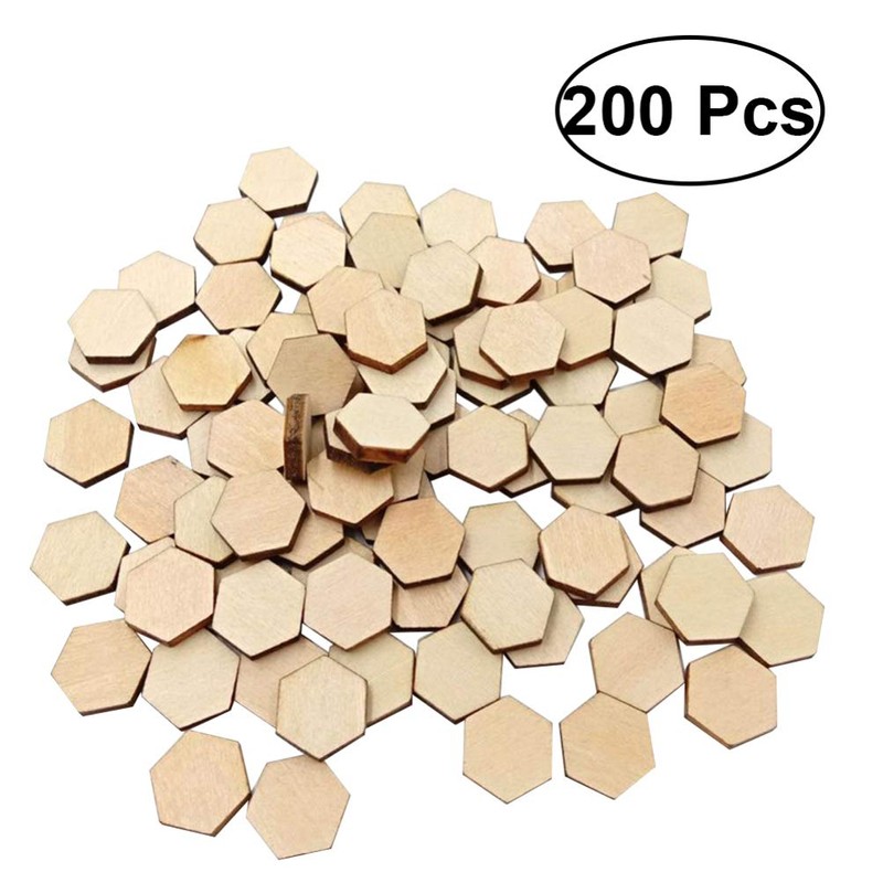 HEALLILY Pack of 200 12 5 mm Beech Hexagonal Pieces