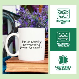 TerRine I am silently correcting your grammar Funny Sarcastic Cup 11oz White Mug