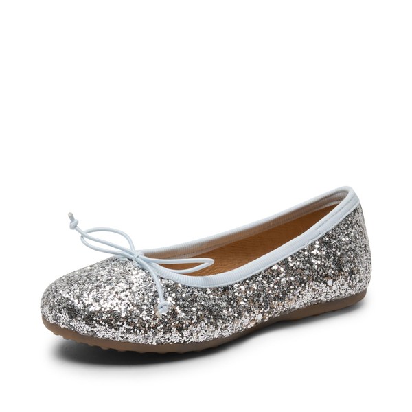 Bisgaard Unisex Children's Lucy Ballet Flat, Silver glitter