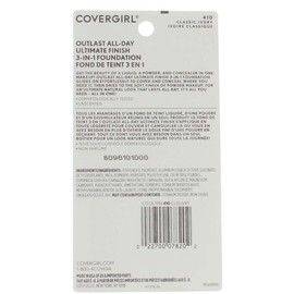 CoverGirl Ultimate Finish Liquid Powder Make Up, Classic Ivory [410] 0.40 oz (Pack of 2)
