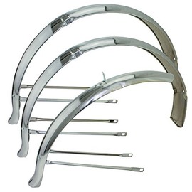 Flared Adjustable Trike Conversion Kit Fender Set Chrome, Various Sizes (26")