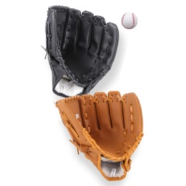 PLUSGOODS Adult Catch Ball Set with 2 Gloves and Baseball, Couples Baseball Set (2 Right Throws)