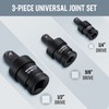 WORKPRO Impact Universal Joint Set, 3 Piece-1/2", 3/8", 1/4"Inch Drive