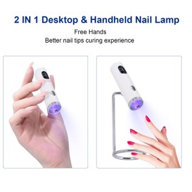 wenxintek UV Nail Lamp,2 in 1 Desktop & Handheld UV Nail Light for Gel Nails,Mini LED Nail Dryer Flash Cure Lamp for Acrylic Nail Extension Gel Tips Home Salon,Magnetic Stand,USB Cable