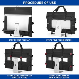 Unbranded 27" LCD Monitor Carrying Case - Waterproof, Nylon with Dust Cover & Buckle