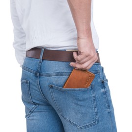 STILORD 'Matteo' RFID Leather Wallet for Men Mini Wallet with Coin Pocket Small Bifold Wallet NFC Blocking | Elegant Gents Leather Wallets | Mens Wallets NFC Blocking, Colour:Kara - Cognac