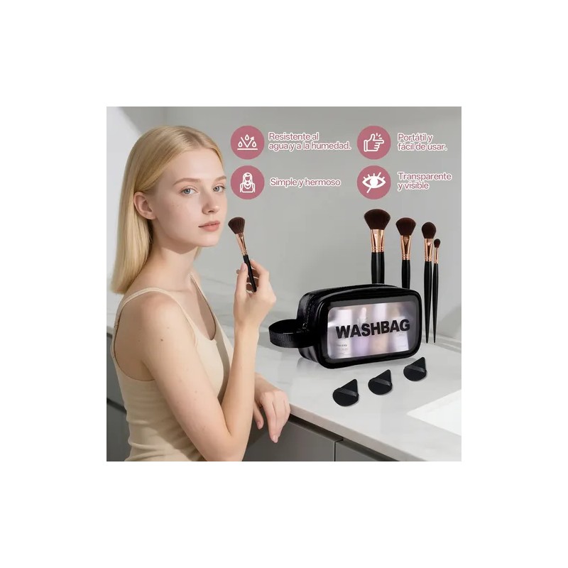 67pcs Brochas Maquillaje Profesional Esponjas Neceseres Rosa