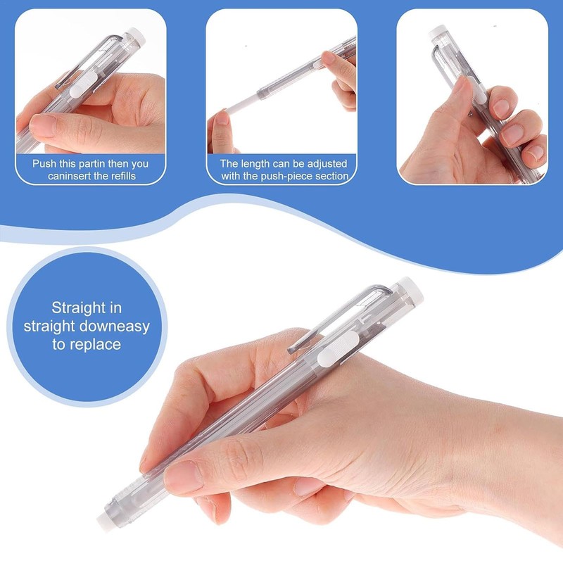 Retractable Mechanical Eraser,Funny Portable Eraser with Grip - Style Erasers