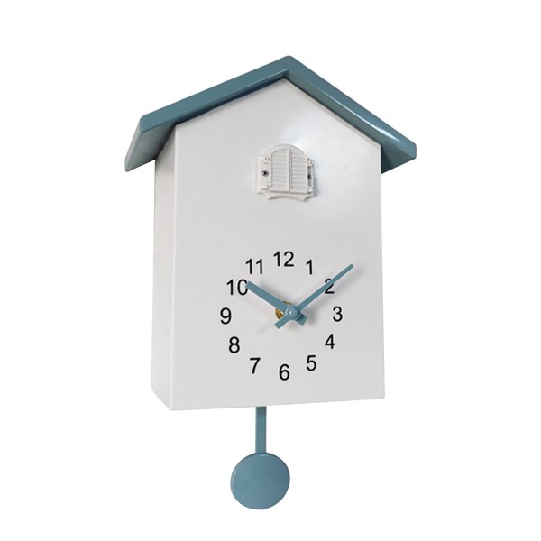 WMLBK Cuckoo Wall Clock, Modern Cuckoo Clock, Cuckoo Clocks with Cuckoo Bird, Wall Clock with Pendulum, Wall Alarm Clock for Living Room Bedroom Kitchen (Grey top)