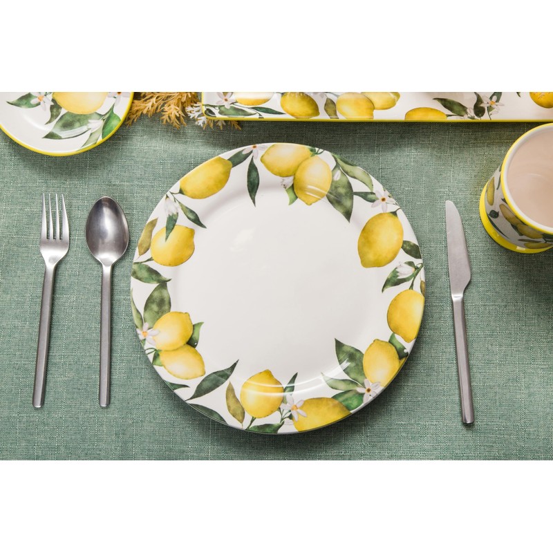 Bico Lemon Dreams 11 inch Dinner Plates, Set of 4,