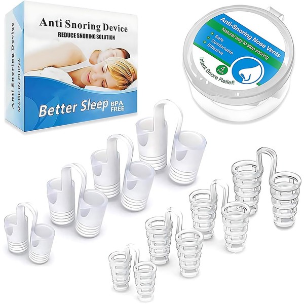 8 Stück Anti Schnarch Nasenspreizer, Wiederverwendbares Schnarchstopper, Gegen Schnarchen Anti