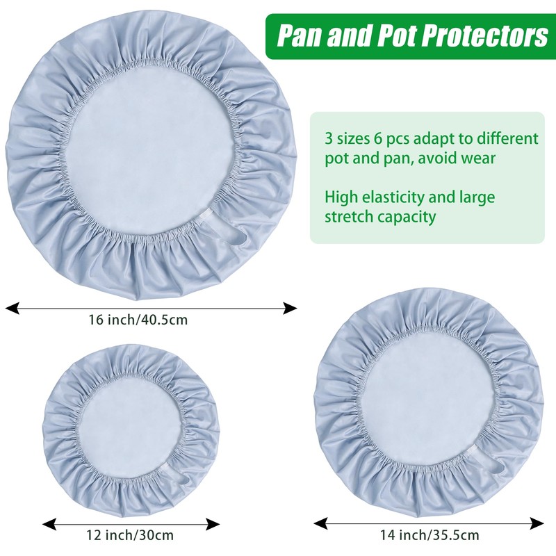 WUBOECE Pot and Pan Protectors for Stacking 6 PCS (8"