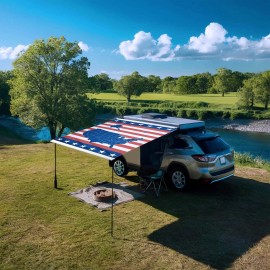 Carside Awning Canopy 8x10 Ft Waterproof Outdoor Gazebo Aluminum Frame Textile Fabric Contemporary DesignWarehouse: US