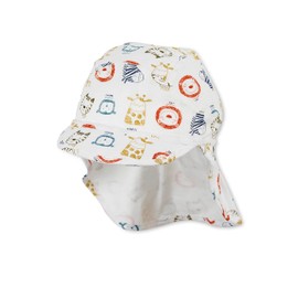 Sterntaler Unisex Children's Peaked Cap Neck Safari Animal Children's Hat, ecru