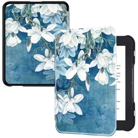 BOZHUORUI Case for 6" Nook GlowLight 4 (2021) & Glowlight 4E (2022) | Slim & Lightweight | Book Folio Style | Hard Back Shell | Premium PU Leather Cover (Magnolia)