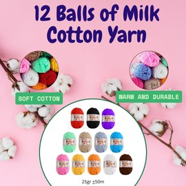 SusggO 155 Pieces Crochet Kit Beginners Complete Starter Kit Crochet with Amigurumi Eyes, Filling, Crochet Needles, Accessories, Balls 60% Cotton, Manual Bag Kit Crochet Complete