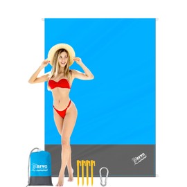 ZFYQ Beach Blanket, 200 x 140 cm Picnic Blanket with 4 Fixed Stake for Beach Camping Picnic and Other Outdoor Activity