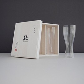 うすはりグラス　鼓　ガラス ビールグラス（ピルスナー）木箱2個セット