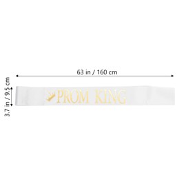 PRETYZOOM Prom King and Queen Sash Set 2 Pieces Graduation Sash with Golden Letters Prom Party Costume Accessories Photography Props