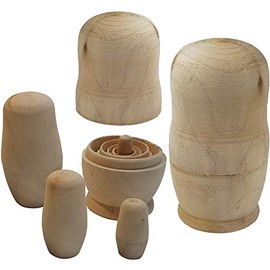 Adventure Awaits! 2-Pack Solid Wood Blank Nesting Doll 5pc Set