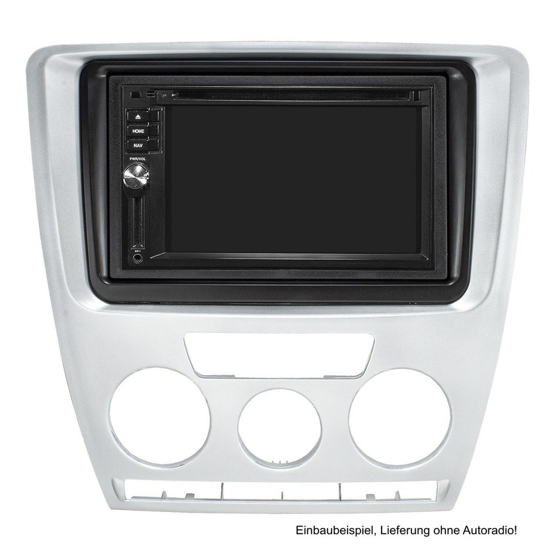 tomzz Audio 2450-028 Double DIN Radio Faceplate Compatible with Skoda
