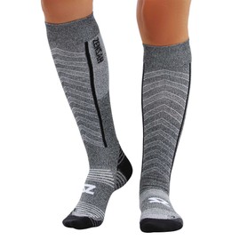 Zensah Featherweight Compression Socks - Ultra-Lightweight Compression Socks - Anti-blister, Graduated Compression (S, Heather Grey)