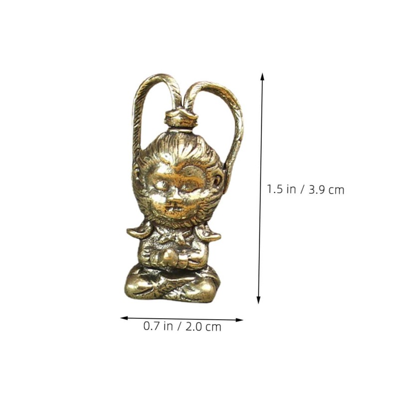 ULTECHNOVO Copper Craft Monkey King Pendant Antique Wukong Hanging Decor