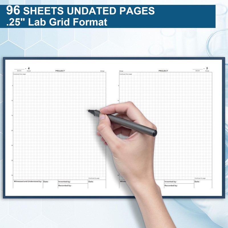 Yeplan Lab Notebook Laboratory Notebooks, 96 Pages, 8 7/8" x