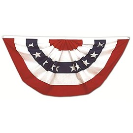JumpingLight 3x6 USA American Pleated Super-Poly Printed 2ply Flag 3 x 6 Bunting Fan 100D - Quality Flags