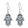 ONEFINITY Hamsa Earrings 925 Sterling Silver Hamsa Hand Dangle Earrings