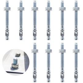KtbeYTi Pack of 10 Heavy Duty Dowels Galvanised Bolt Anchors M10 x 110 mm Concrete Screws Anchor for Railings, Windows, Curtain Walls etc